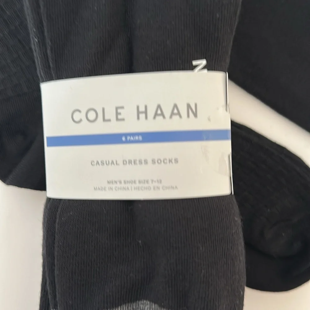 Socks Cole Haan 6 Pairs Men's Black and Gray Dress Socks